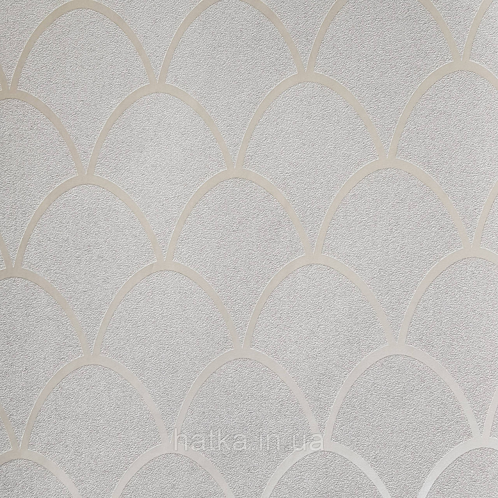 Шпалери вінілові на флізелін Marburg New Spirit Schoner Wohnen геометрія напівкола смуги сріблом на бежевому Київ - фото 3