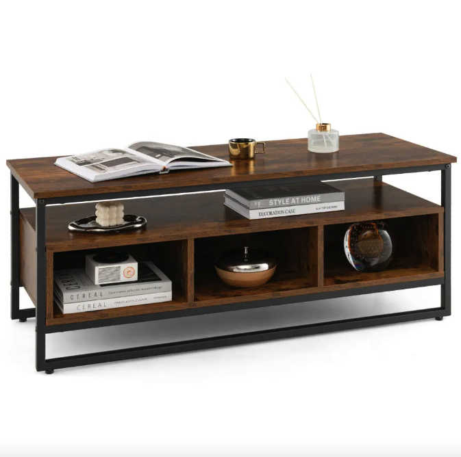 Комод тумба для дому під тв довга сучасна з полицями Costway Mary в стилі лофт Київ - фото 4