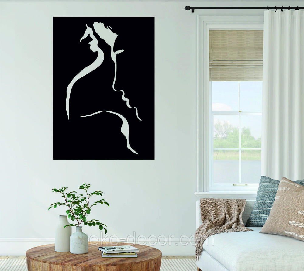 Декоративне настінне Панно «Сілует пари», Декор на стіну 110*78 см, Чорний Київ - фото 1