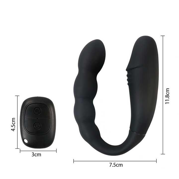 Подвійний анально-вагінальний вібратор Magic Helios Remote з ДК - Чорний - Вібратори Вінниця - фото 4