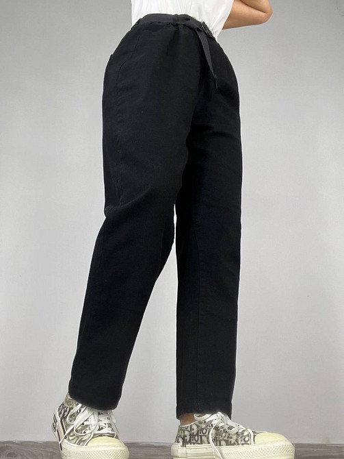 Джинси жіночі A-N 25072 MOM банани талія на резинці з ременем чорні, чорний, M, M, 77 см, 105 см Київ - фото 10