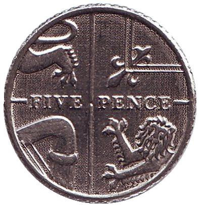 Монета 5 пенсів. 2013 рік, Великобританія. Полтава - фото 1