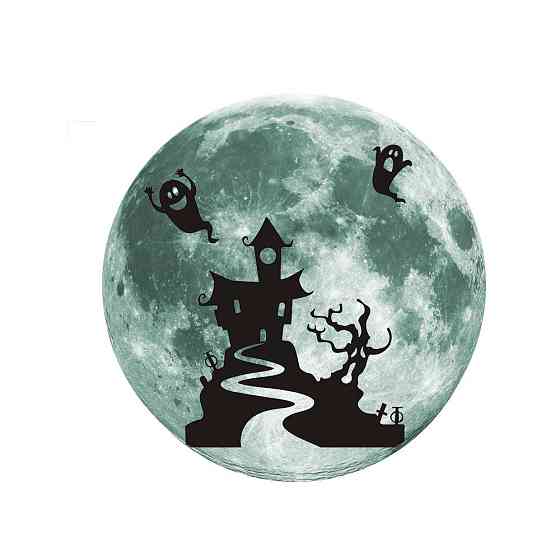 Наклейка на Хэллоуин Замок с привидениями 30 см салатовый Киев