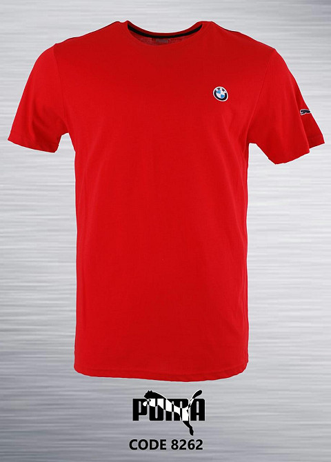Чоловіча батальна однотонна трикотажна футболка Puma BMW 54 Київ - фото 1