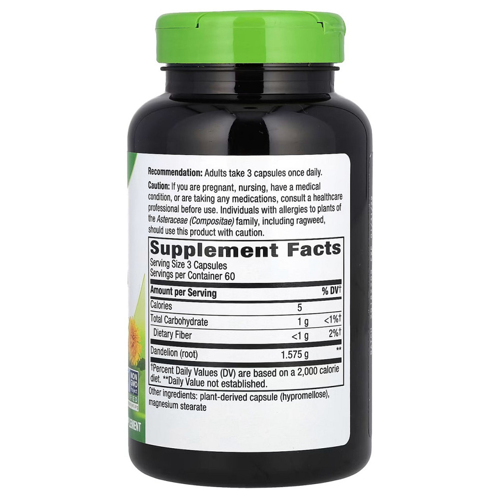 Корінь кульбаби Nature's Way Dandelion 1575 мг 180 веганських капсул Київ - фото 2