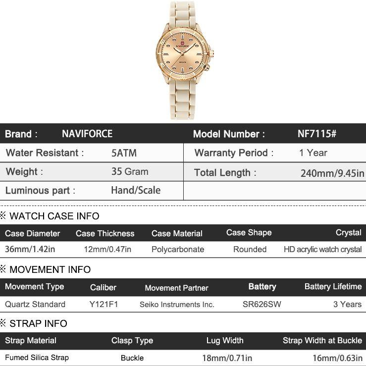 Годинник жіночий наручний Naviforce Evelin 5 Bar Вінниця - фото 20