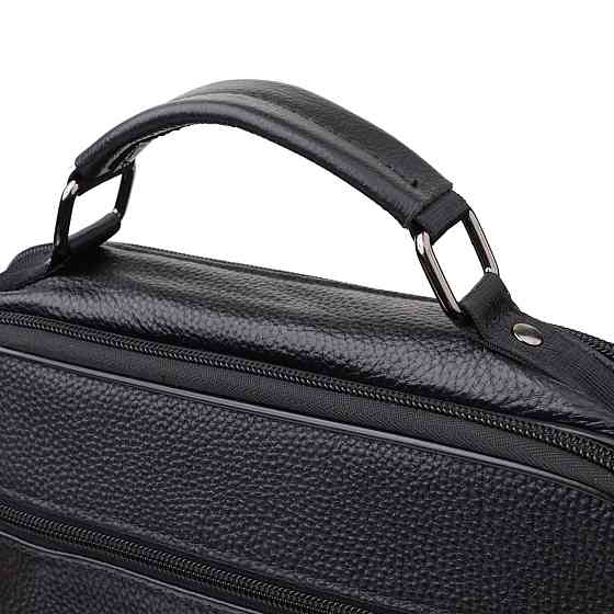 Чоловіча сумка з ручкою для перенесення в руці з натуральної шкіри Vintage 23026 Чорний Київ