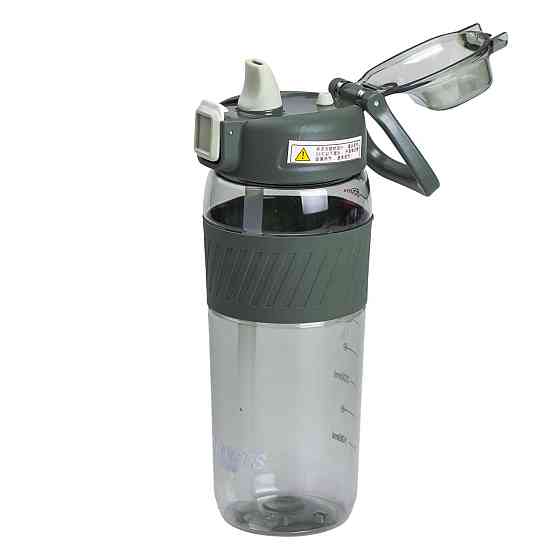 Yiwu Пляшка для води 600 мл пляшка в школу для тренувань із трубочкою та ручкою 22 см Зелена HP Коломия