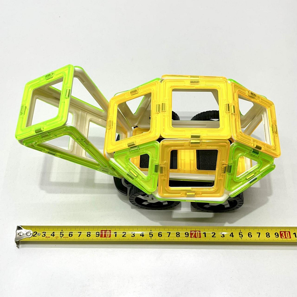 Конструктор магнітний Limo Toy Транспорт 57 деталей Зелено-жовтий (KB 1014) Чернигов - изображение 2