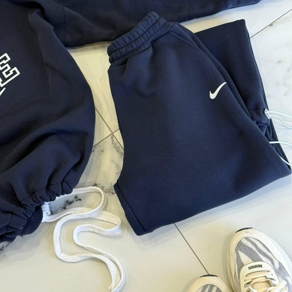 Женский утепленный прогулочный костюм двойка в спортивном стиле трехнить на флисе Синий, 48/50 Одесса - изображение 2