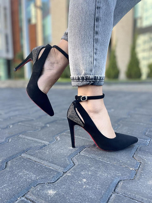 Туфлі жіночі LENA MELIANI чорні еко-замша каблук 10см 36р.37р.38р. (N47-E61138-1) Коломия - фото 7