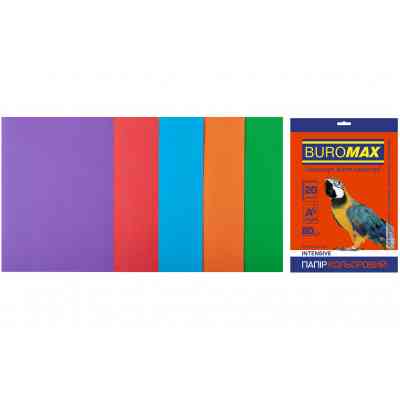 Бумага Buromax А4, 80g, INTENSIVE, 5colors, 20sh (BM.2721320-99) Винница