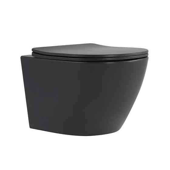 Унитаз подвесной Robin Ultra Quiet 490×365×325 мм, Anthracite, с сиденьем Slim Duroplast / Soft-close / Quick Release Киев