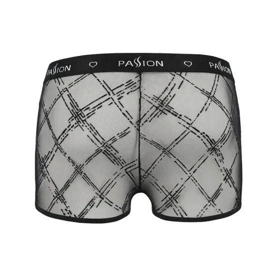 Чоловічі прозорі боксери Passion 032 SHORT JAMES XXL/XXXL Black, сітка Львов