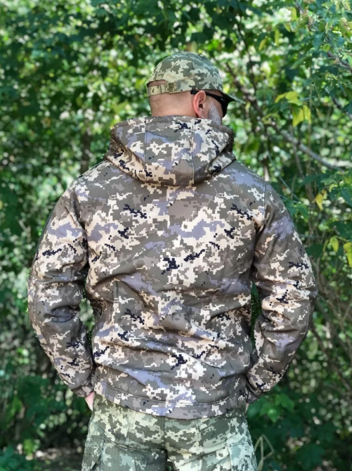 Мужская армейская пиксельная демисезонная куртка Soft Shell, военная демисезонная куртка весна Львов - изображение 7