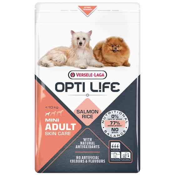 Opti Life Adult Skin Care Mini ОПТИ ЛАЙФ ЛОСОСЬ МИНИ МАЛЫХ сухой суперпремиум корм для собак мини и малых пород Киев