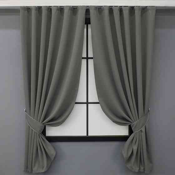 Комплект штор коротких VR-Textil Блэкаут Midnight № 1228ш Серый 140х170 см 2 шт (35-0158) Киев