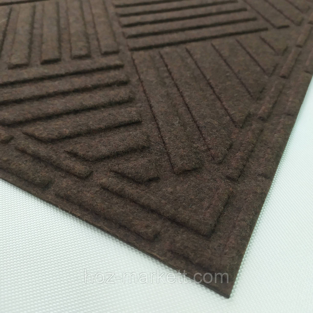 Коврик 60 х 40 см прорезиненный с ворсом в прихожую коричневый Харьков - изображение 5
