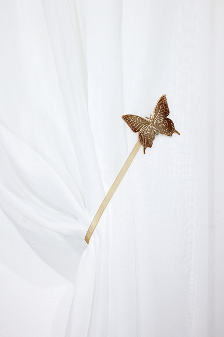 Магниты для штор и гардин (106м) Бабочка набор 2 шт Золотистый (81-017) Киев - изображение 2