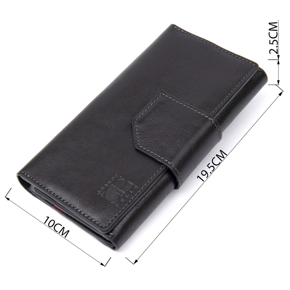 Кожаное глянцевое портмоне Черный (GRANDE PELLE) Киев - изображение 7