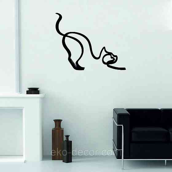 Декоративное настенное Панно «Кот» Декор на стену 90*73 см, Черный Киев