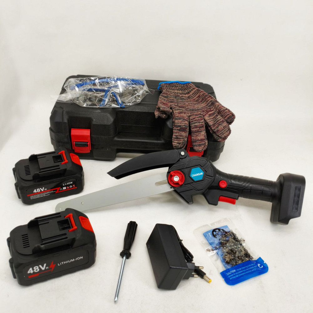 Акумуляторна пила з АКБ і зарядним, Електрична ланцюгова пила для чагарників для саду електрична IY-38 Львів - фото 5