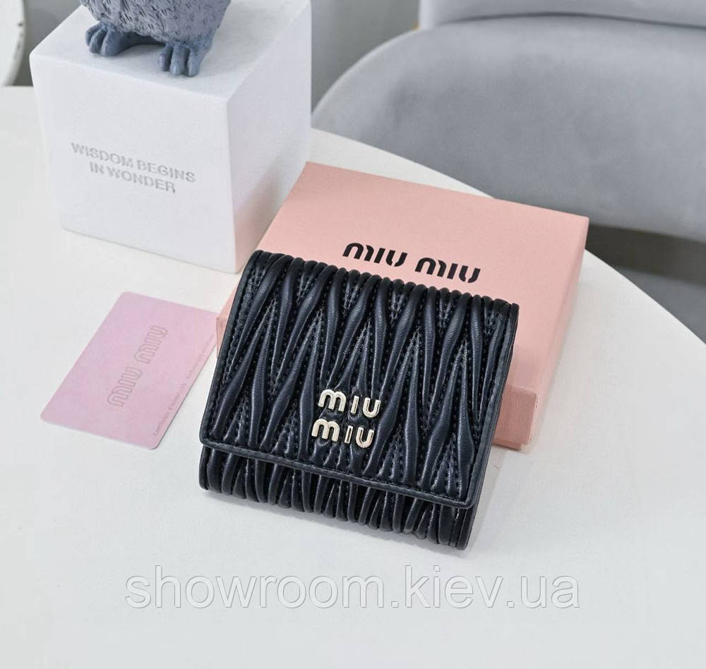 Жіночий невеликий зручний гаманець Miu (2510) чорний Київ - фото 1