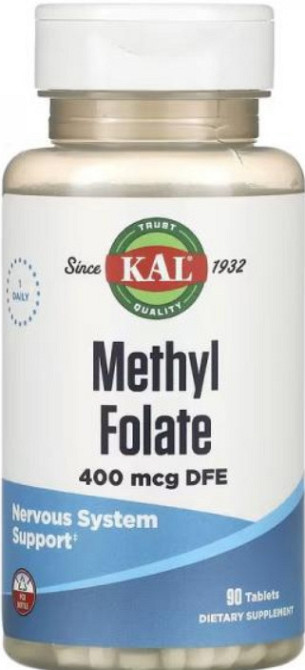 Метилфолат (фолиевая ктслота) KAL Methyl Folate 400mcg 90 tabs Киев - изображение 1