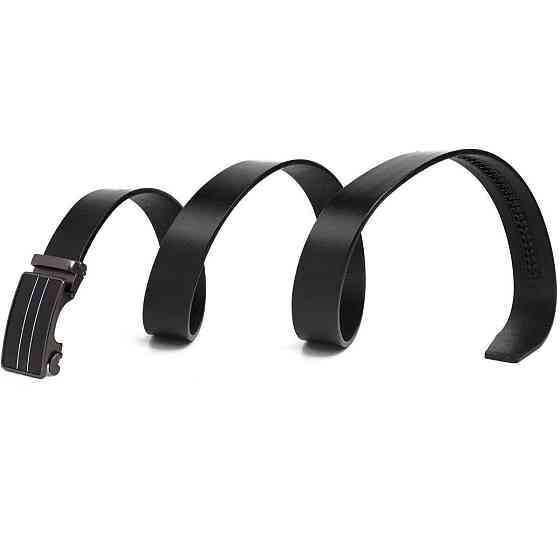 Ремінь чоловічий зі смужками на пряжці Чорний (Vintage) Київ