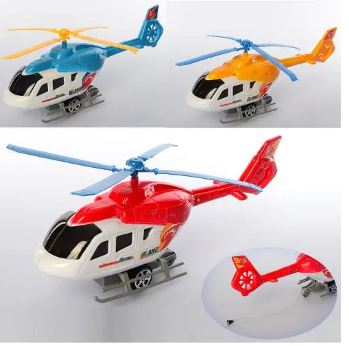 Гелікоптер 3588 заводний, їздить, рухливі лопаті, 3 кольори, кул., 18-30-6,5 см., шт Київ - фото 1