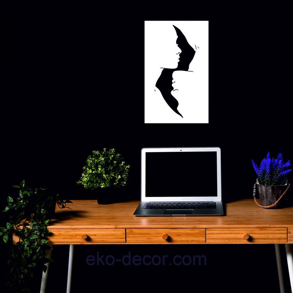 Декоративне настінне 3D Панно «Силует пари», Декор на стіну з об'ємом 90*56 см, Білий Київ - фото 7