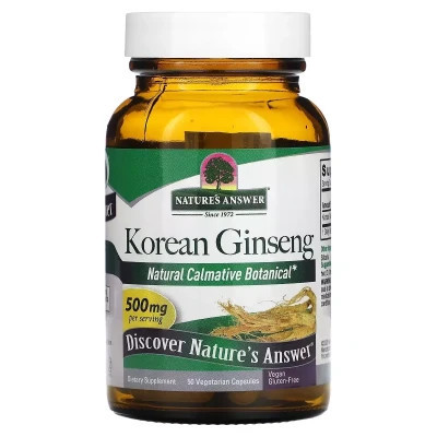 Травы Nature's Answer Корейский женьшень, 500 мг, Korean Ginseng, 50 вегетарианских ка (NTA-16234) Винница - изображение 1