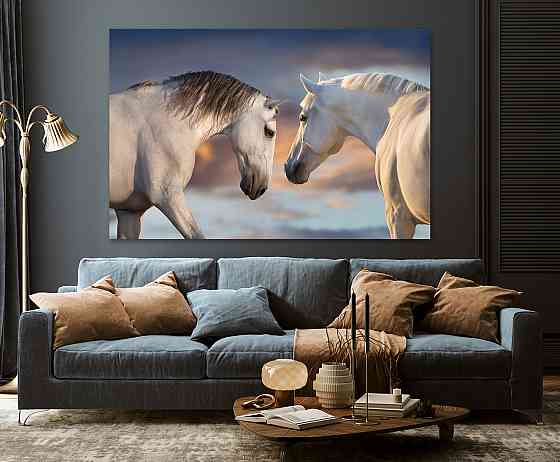 Картина полотно у вітальню / спальню   Пара конів   MLP_267 ( 60х30см ) Київ