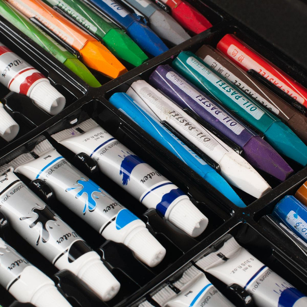 Набір для малювання у валізі 144 предметів / Дитячий набір для творчості Рожевий Одеса - фото 4