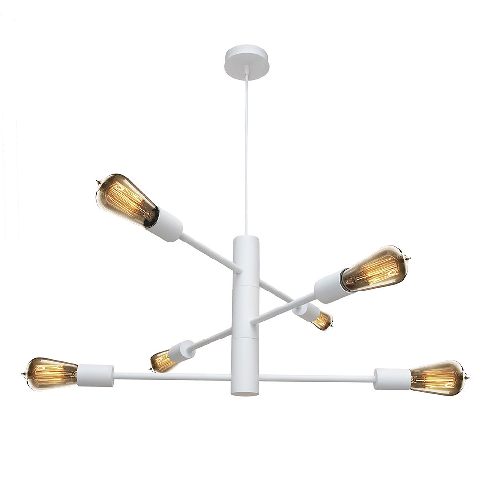 Люстра подвесная MSK Electric Asket на шесть плафонов Е27 NL 6120-6 WH белая Одесса - изображение 3
