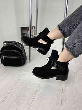 Черевики жіночі ANDNNON чорні еко-замша 37р.-23,5см 38р.-24см (1189) Коломыя