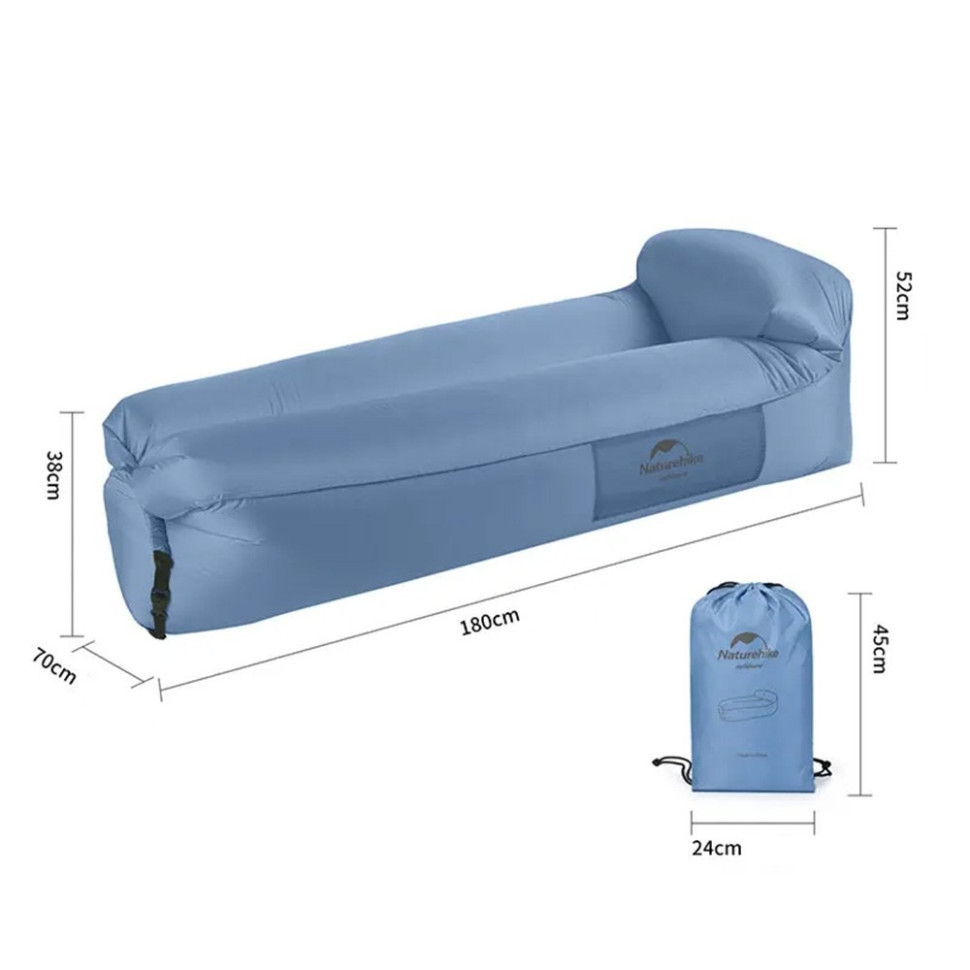 Ламзак с подголовником Naturehike NH20FCD06 (Голубой) Винница - изображение 3