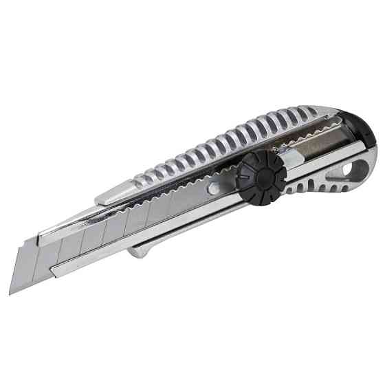 Ніж будівельний (металічний корпус) лезо 18 мм гвинтовий замок SIGMA (8211031) Київ