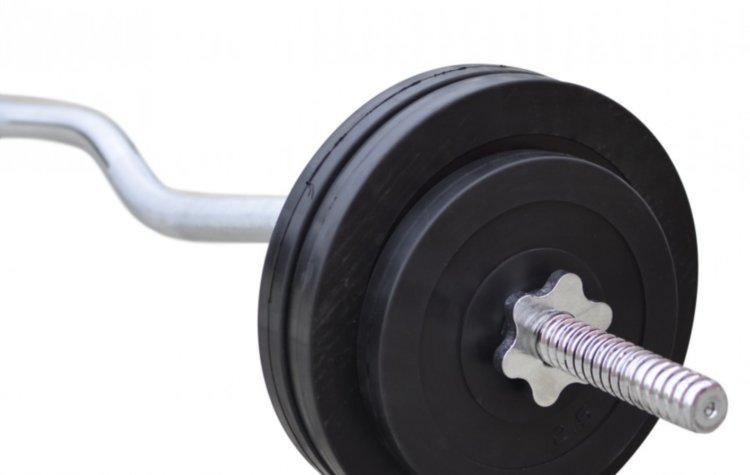 Штанга з обгумованими дисками W-подібна 30 кг Гантелі, гирі, штанги та диски металеві розбірні Київ - фото 5