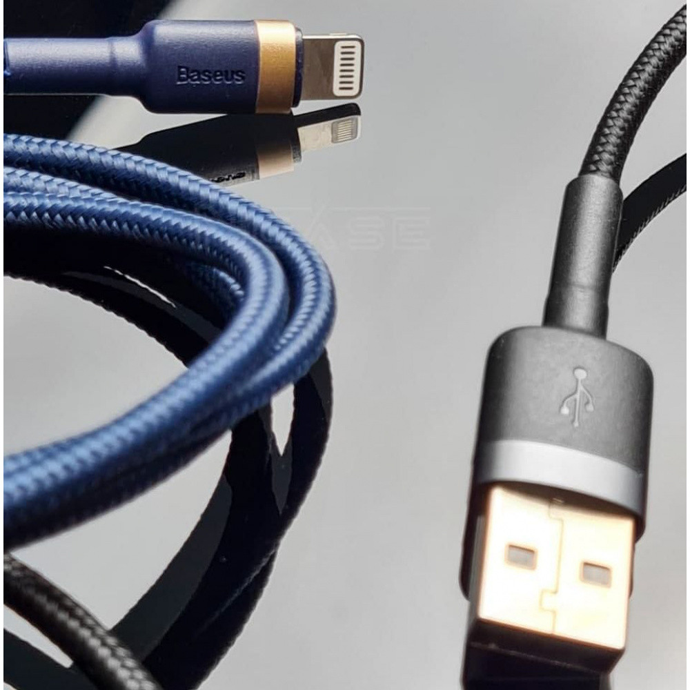 Кабель Baseus Cafule Lightning 2.4A 1м сірий/чорний Львів - фото 8