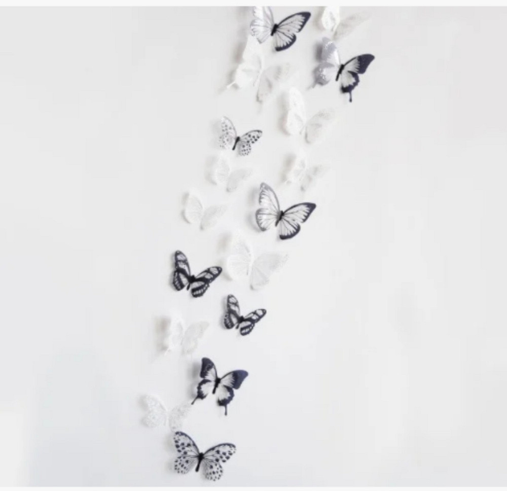 Виниловая наклейка Бабочки 3D набор 18 шт Киев - изображение 5