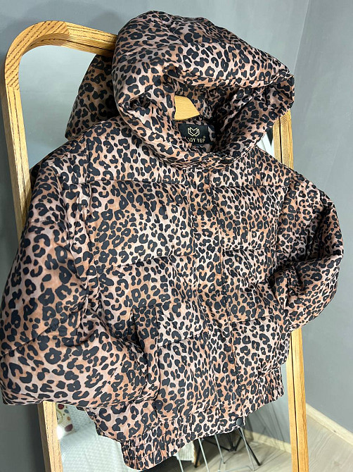 Куртка женская Lady Yep 9006 короткая с капюшоном леопардовый принт на резинке демисезонная коричневая, коричневый, 42 Киев - изображение 19