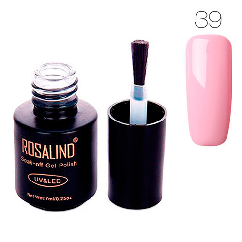 Гель-лак для нігтів манікюру 7мл Rosalind, шелак, 39 світло-рожевий Вінниця - фото 1