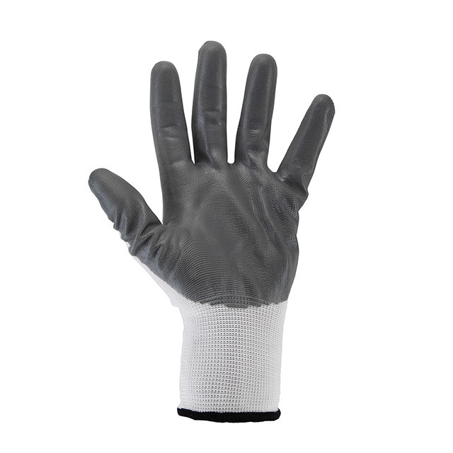 Рукавичка трикотажна з сірим нітриловим покриттям долоні, синтетична, червона,10