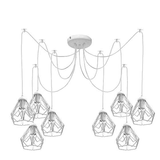 Подвесная люстра паук лофт 8 ламп Е27 белая Milan NL 538-8 W Одесса