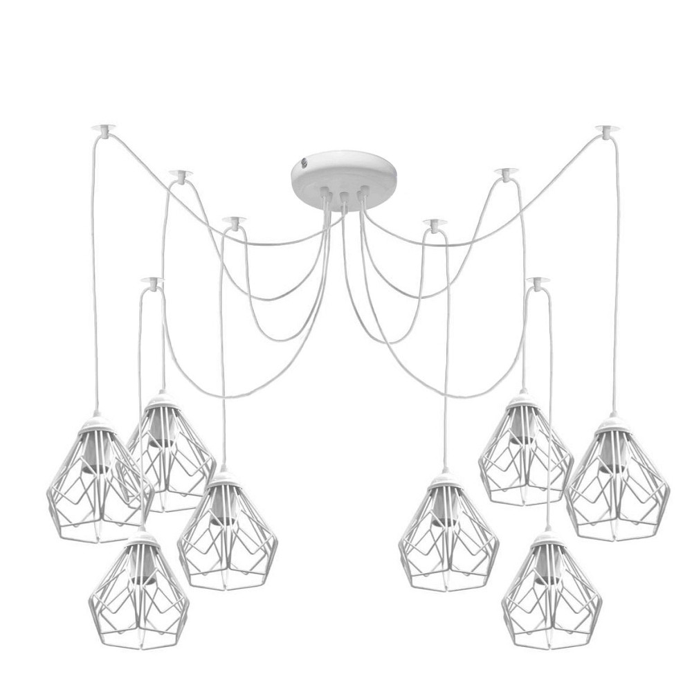 Подвесная люстра паук лофт 8 ламп Е27 белая Milan NL 538-8 W Одесса - изображение 1