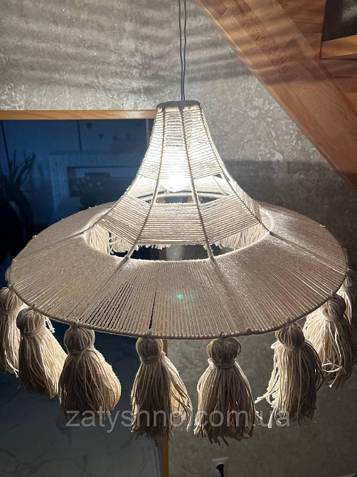 Люстра плетена кавова велика Київ - фото 6