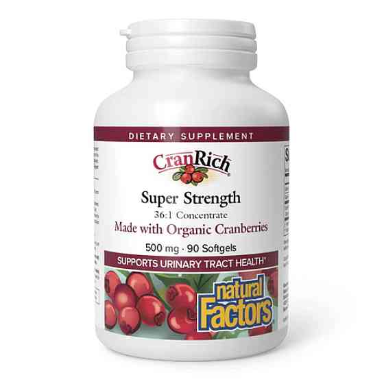 Концентрат клюквы Natural Factors CranRich Super Strength Organic Cranberry Concentrate 500mg 90 гел капс Киев