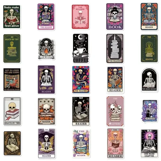 Набор стикеров «Таро Ридер» – 50 шт готических наклеек в стиле Tarot Киев