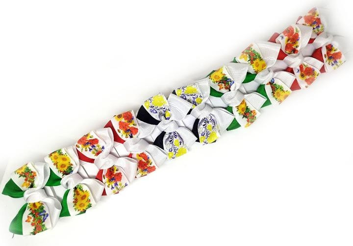 Гумки для волосся український принт Бантики уп 10 шт Київ - фото 1
